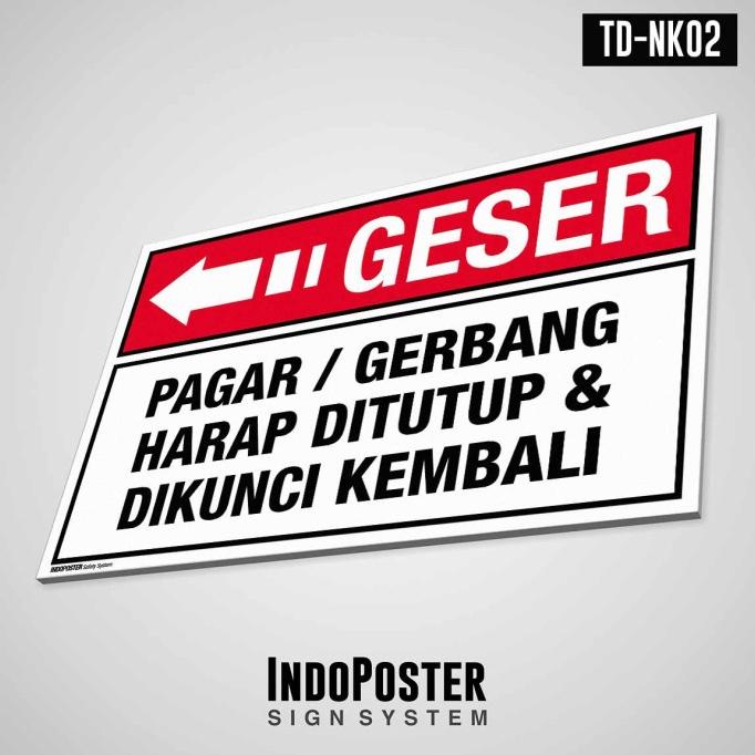 

(BISA COD) Stiker Sign PVC Pagar Gerbang Tutup Kembali Arah Kiri M 45x30cm LIMITED EDITION Kode 659