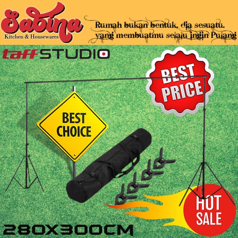 Tiang Latar Belakang Tripod T-Shaped Bracket Backdrop Studio 280x300