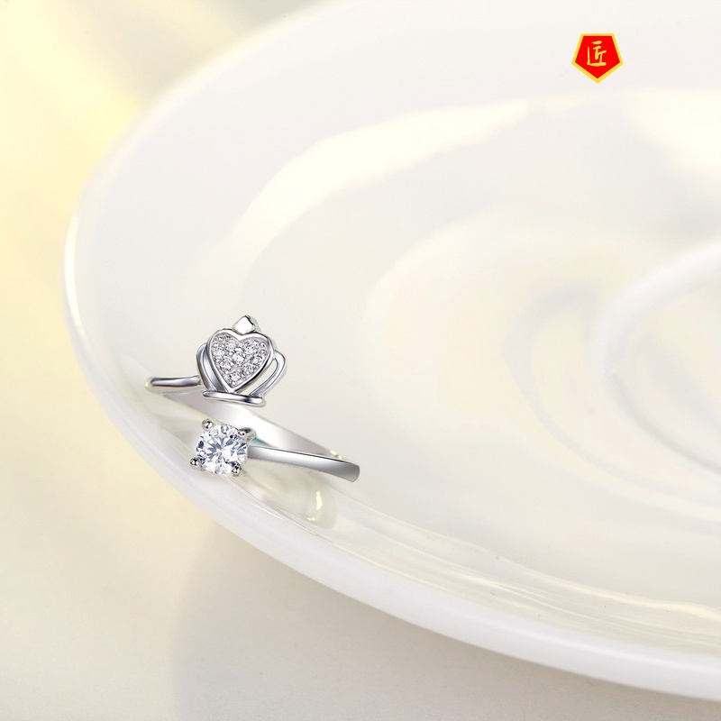 [Ready Stock]Creative Diamond Crown Ring Adjustable