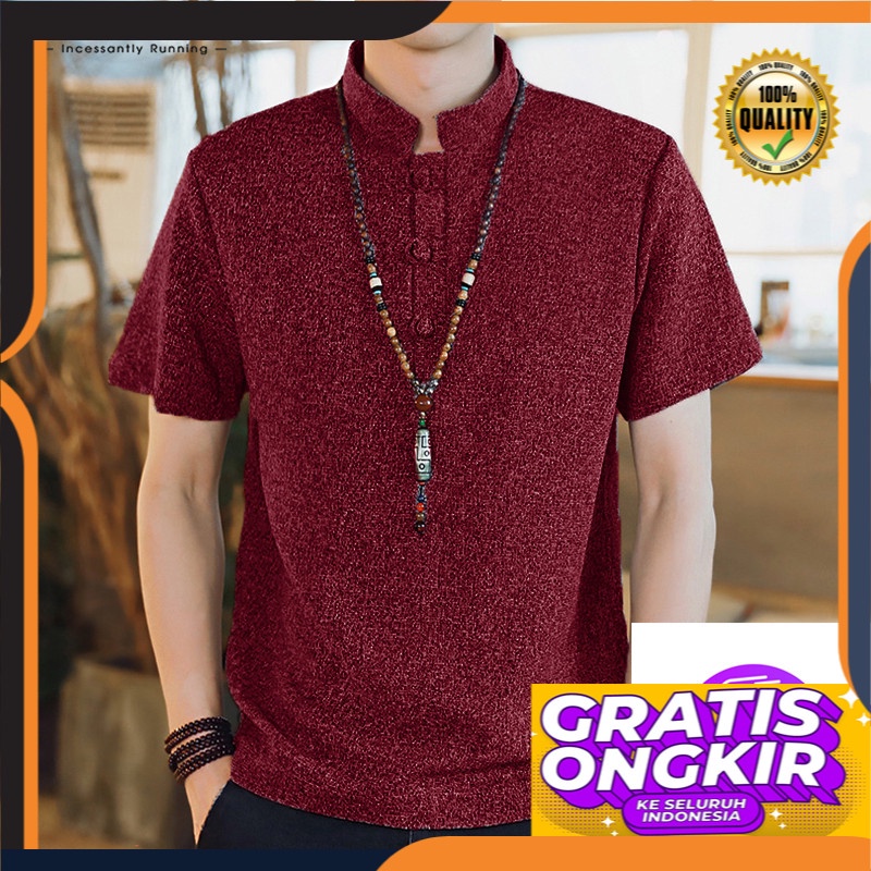 Jual kemeja pria Lengan Pendek INCERUN Baju Vintage Pria