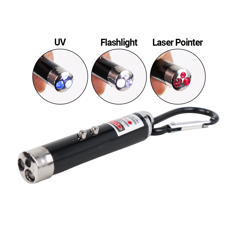 COD Laser 3 in 1 Red Laser Pointer 1mw 650nm + Flashlight &amp; UV - A-LPP-006 - Black