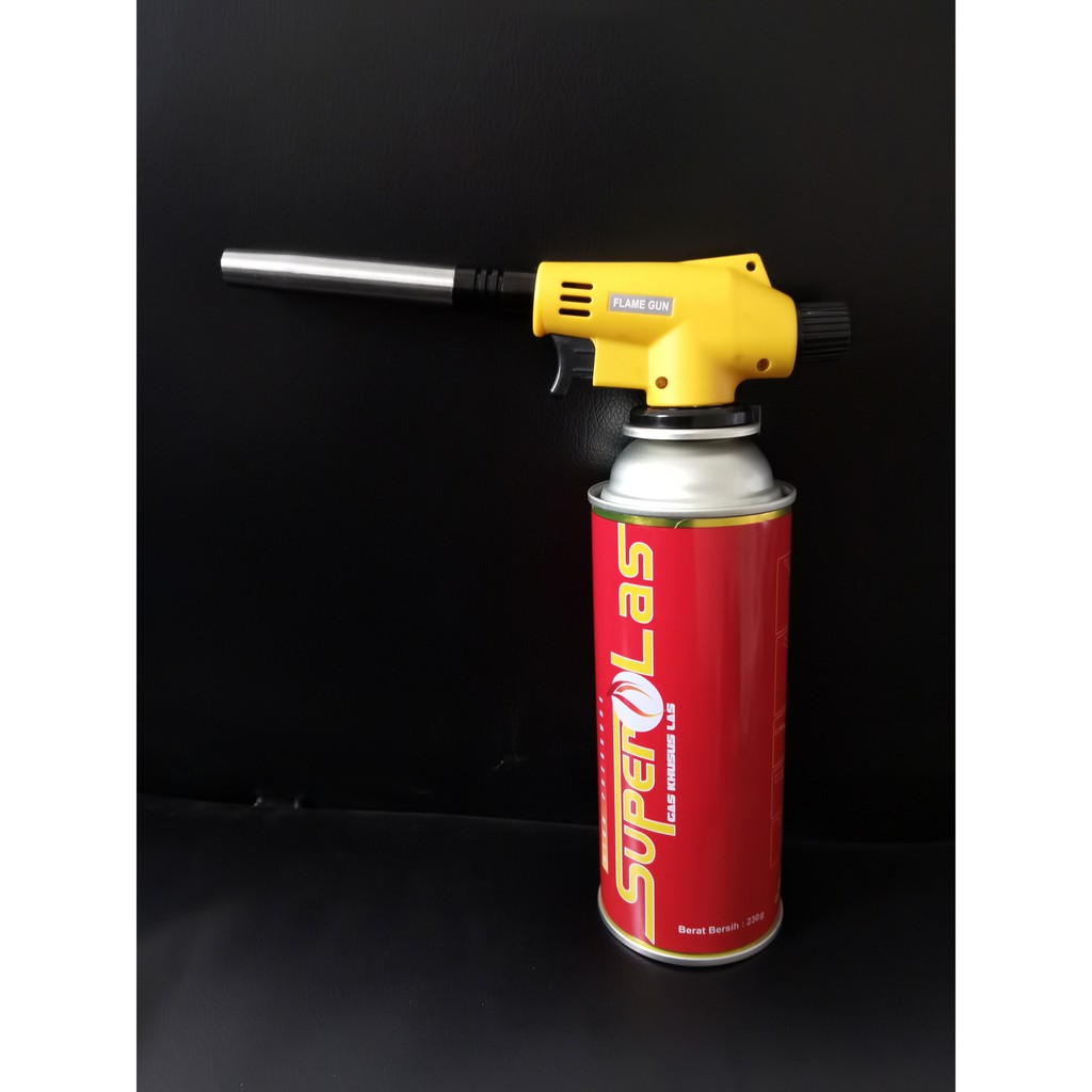 Paket Gas Torch Kuningan Cyclone Flame Gun Butane 930 + Tabung Gas SUPERLAS