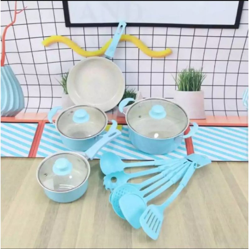 panci teflon  cookware set murah 13 pcs bmw / subron / inf