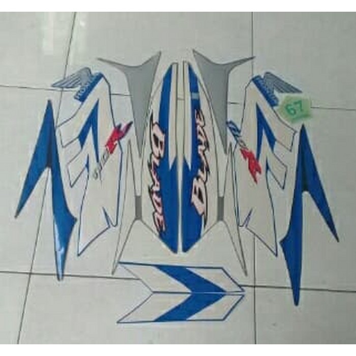 Striping Motor Honda Blade 110 r 2009 Blue Silver luwes