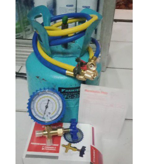 Paket freon AC R32 Isi 1 Kg Tabung kecil freon r32 isi 1kg lengkap tinggal pakai