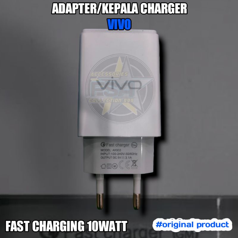 Adaptor Vivo/Kepala Charger Vivo 10W Support Fast Charging 2A