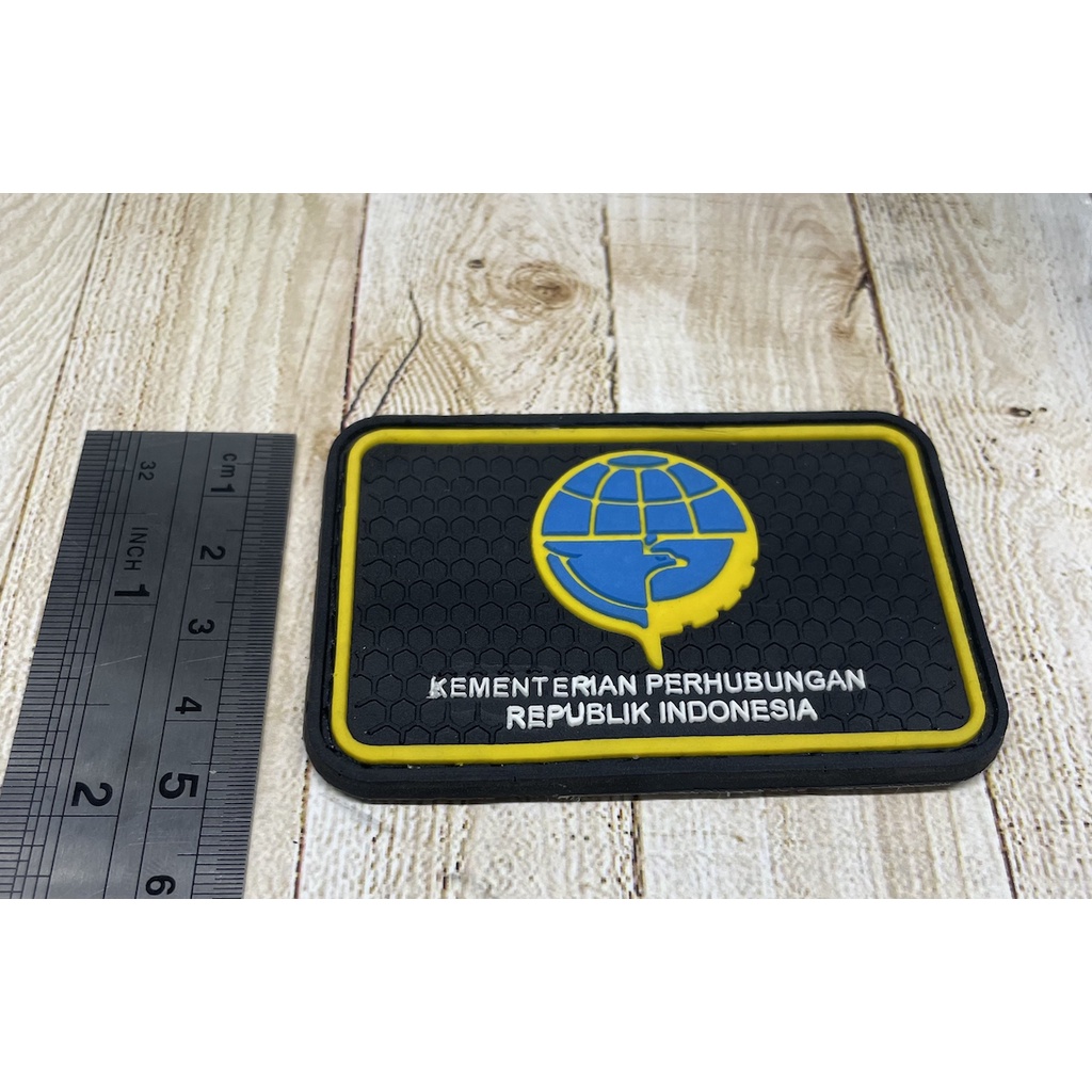 Patch Kemenhub - Patch Velcro - Prepetan Kementrian Perhubungan - Velcro Karet - 1