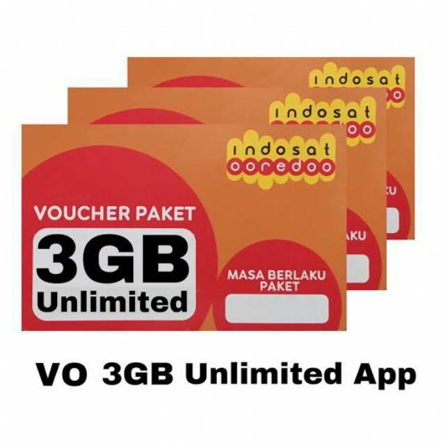 Voucher INDOSAT 3 GB UNLIMITED