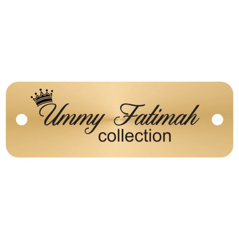 

label akrilik Ummy Fatimah gold ukuran 1x3 cm