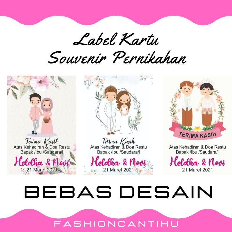 KARTU UCAPAN TERIMAKASIH SOUVENIR PERNIKAHAN CUSTOM MURAH
