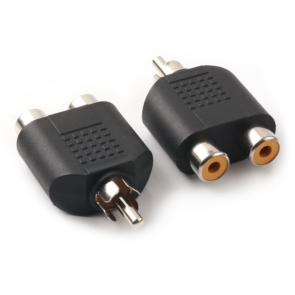 3 unit SPLITTER konektor RCA - converter 1 RCA MALE TO 2 RCA FEMALE Adapter