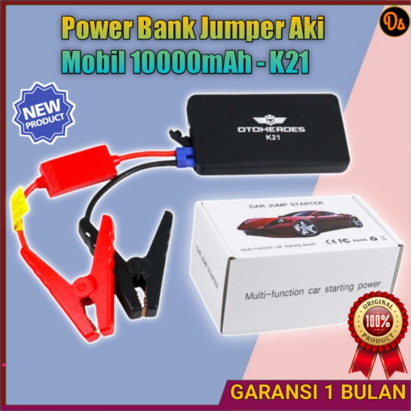 PROMO Power bank jumper aki mobil Power Bank Car Jump Starter Flashlight 10000mAh jumper aki mobil powerbank jamper aki mobil OTOHEROES K21 OMWB3HBK