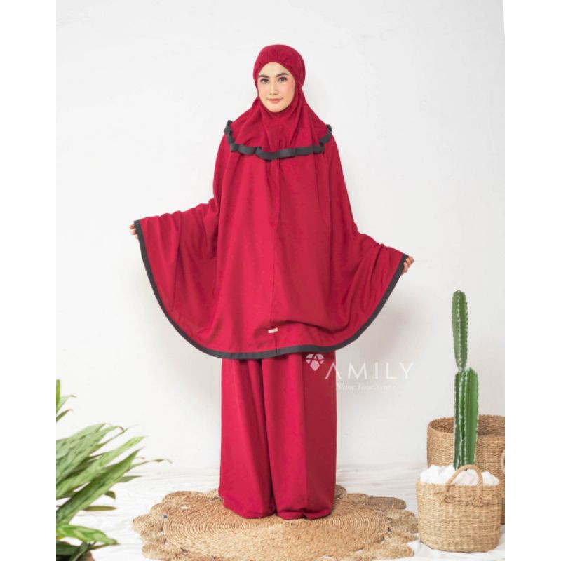 Mukena Dewasa Maroon Mukena Safar Pray Amily Hijab