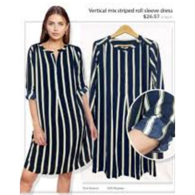 Loft Dress Wanita Motif Striped Original Branded