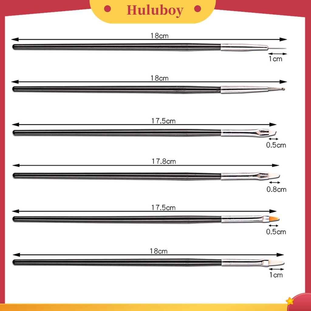 Huluboy Huluboy♡ 15 Pcs Pen Liner Bahan Plastik Mudah Digunakan Untuk Salon Nail Art