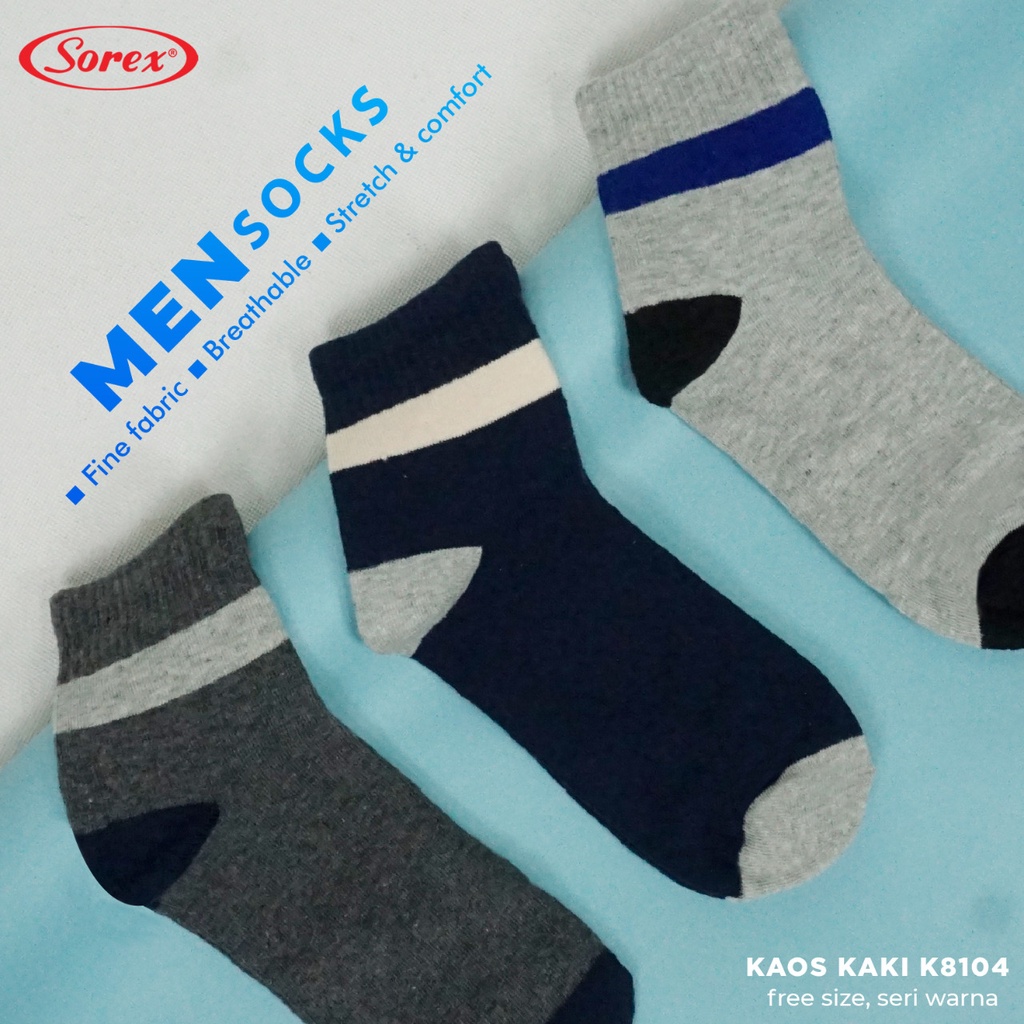 Sorex Kaos Kaki Pria Cool Socks Freesize Semata Kaki K 8104