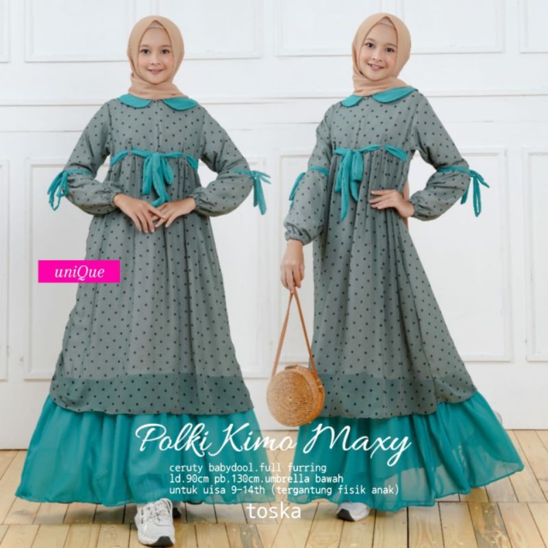 POLKI KIMO MAXY // DRESS ANAK CERUTY BY UNIQUE