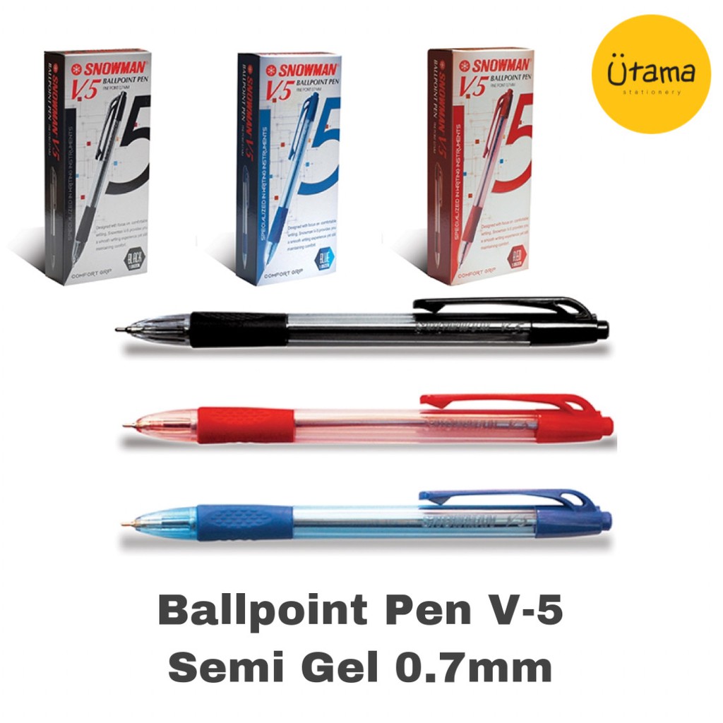 

Bolpen Snowman V-5 (Hitam Biru Merah|0.7mm)/Ballpoint/Bolpoint/Pena/Ballpen/Pulpen V5