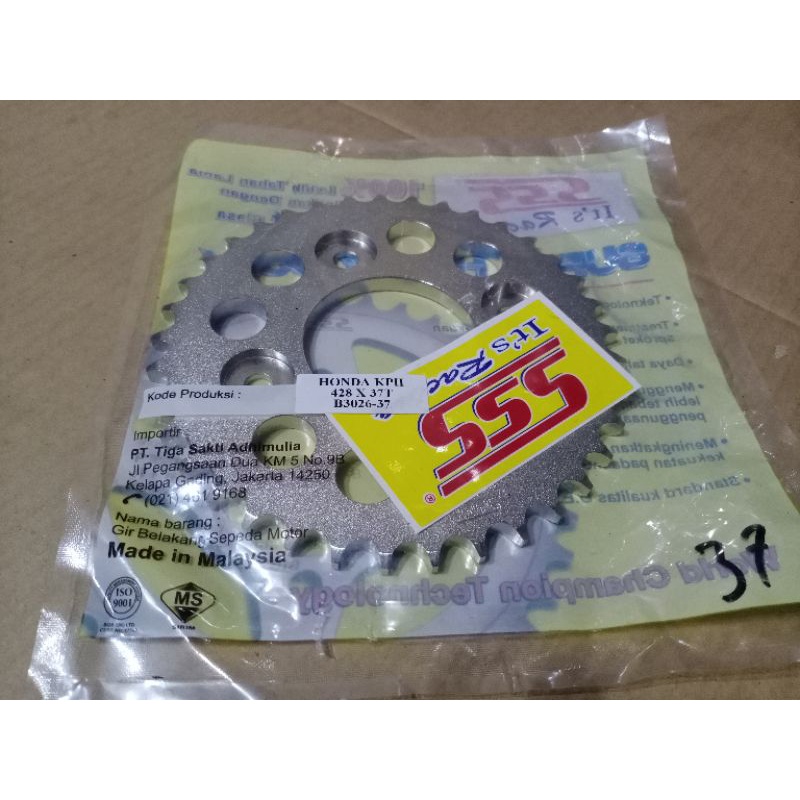 Gear Belakang SSS 428 Supra x 125 - Blade - Revo - Fit New - Kharisma size 37T