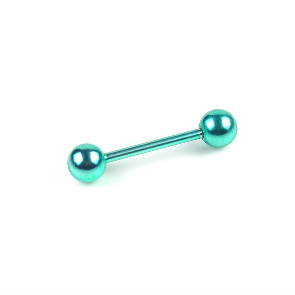 【TERSEDIA &amp; COD】7pc 14G Bedah Baja Barbell Bar Tongue Ring Pier Stud Piercing Warna Yang Berbeda Baru