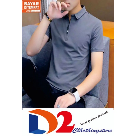 KAOS PRIA PREMIUM ELYON WARNA ABU TUA