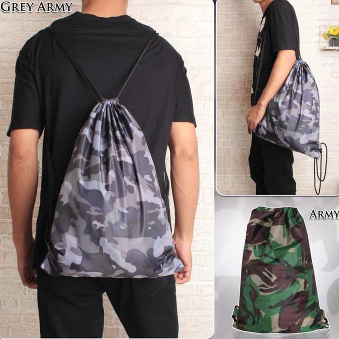 TERMURAH TASLAN POLOS RANSEL GYMSACK DRAWSTRING TAS SERUT