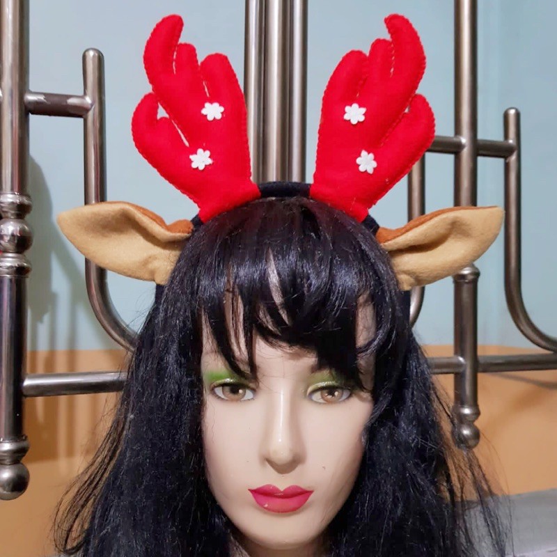 Bando Natal Tanduk Rusa Rud1olph Deer Snow Merry Christmas Xmas Santa Clause