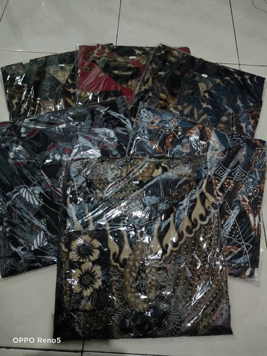 Batik Pria Lengan Panjang Batik Azmil Hrb026 Motif Keratonan Kode 002 Size M L Xl Xxl Reguler