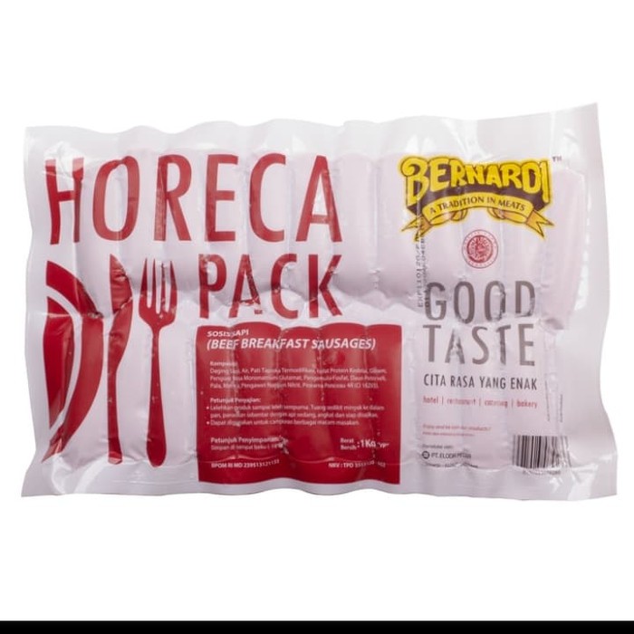 

Bernardi Sosis Sapi Breakfast 1kg / Bernardi Sosis Sapi Horeca VP 1kg / Bernardi Sosis Sapi Horeca