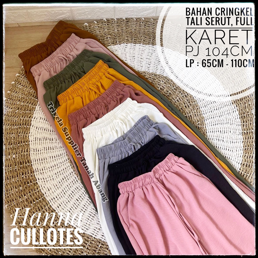 TRIVELA - Hanna Kulot Cringkel Full Karet Premium ANTI NGATUNG / Kulot Jeans Premium Highwaist SJJ