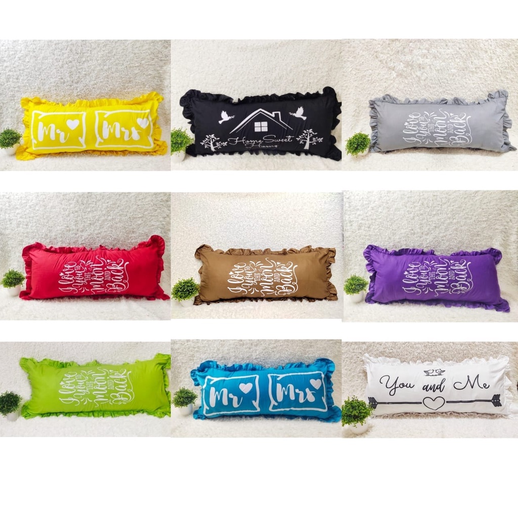 Sarung Bantal Cinta Quotes Rumbai 45x95 cm - Shafiyyah.Sarban -