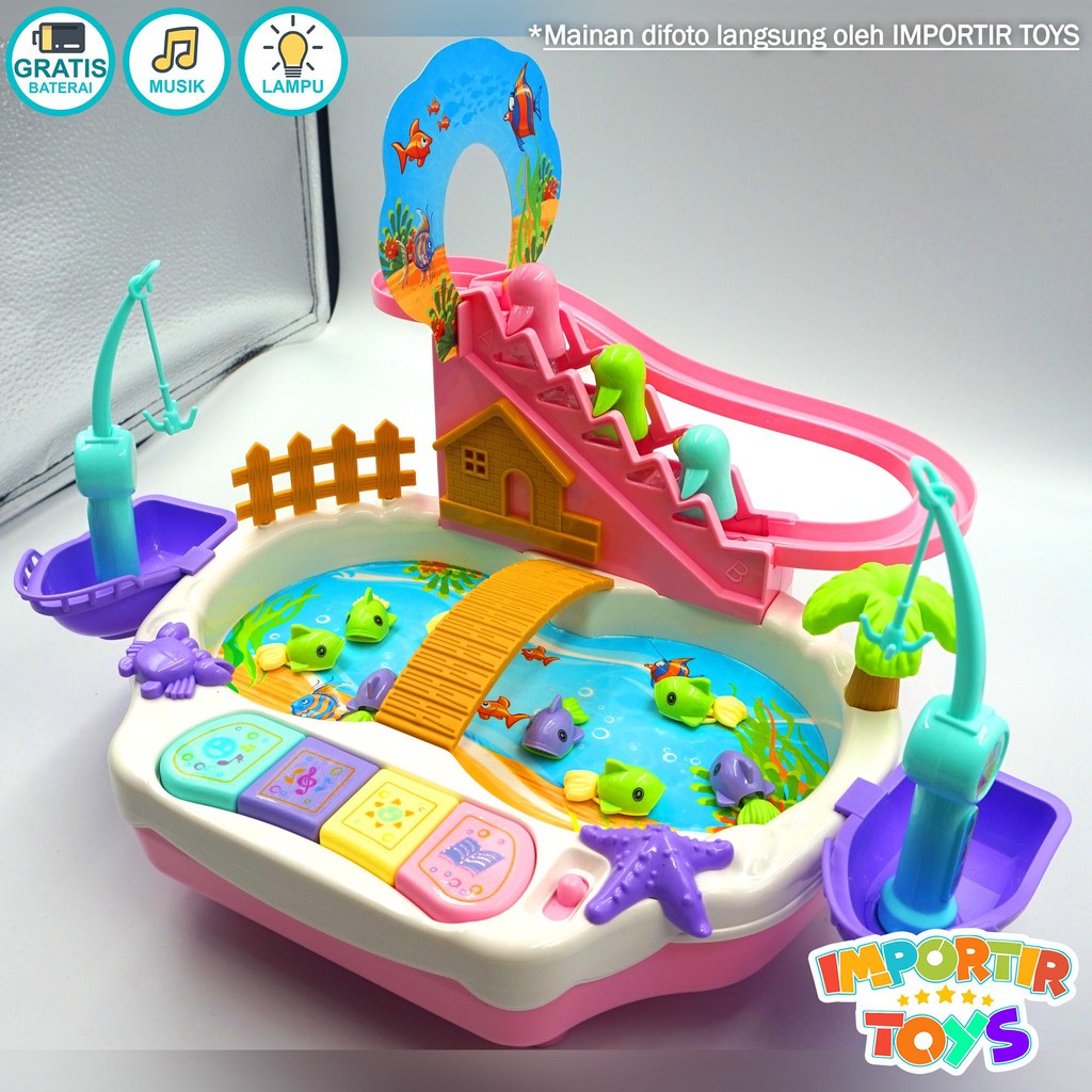 Mainan PINGUIN NAIK TANGGA &amp; MAINAN MANCING 2 in 1 (IMPORTIR TOYS QUALITY)