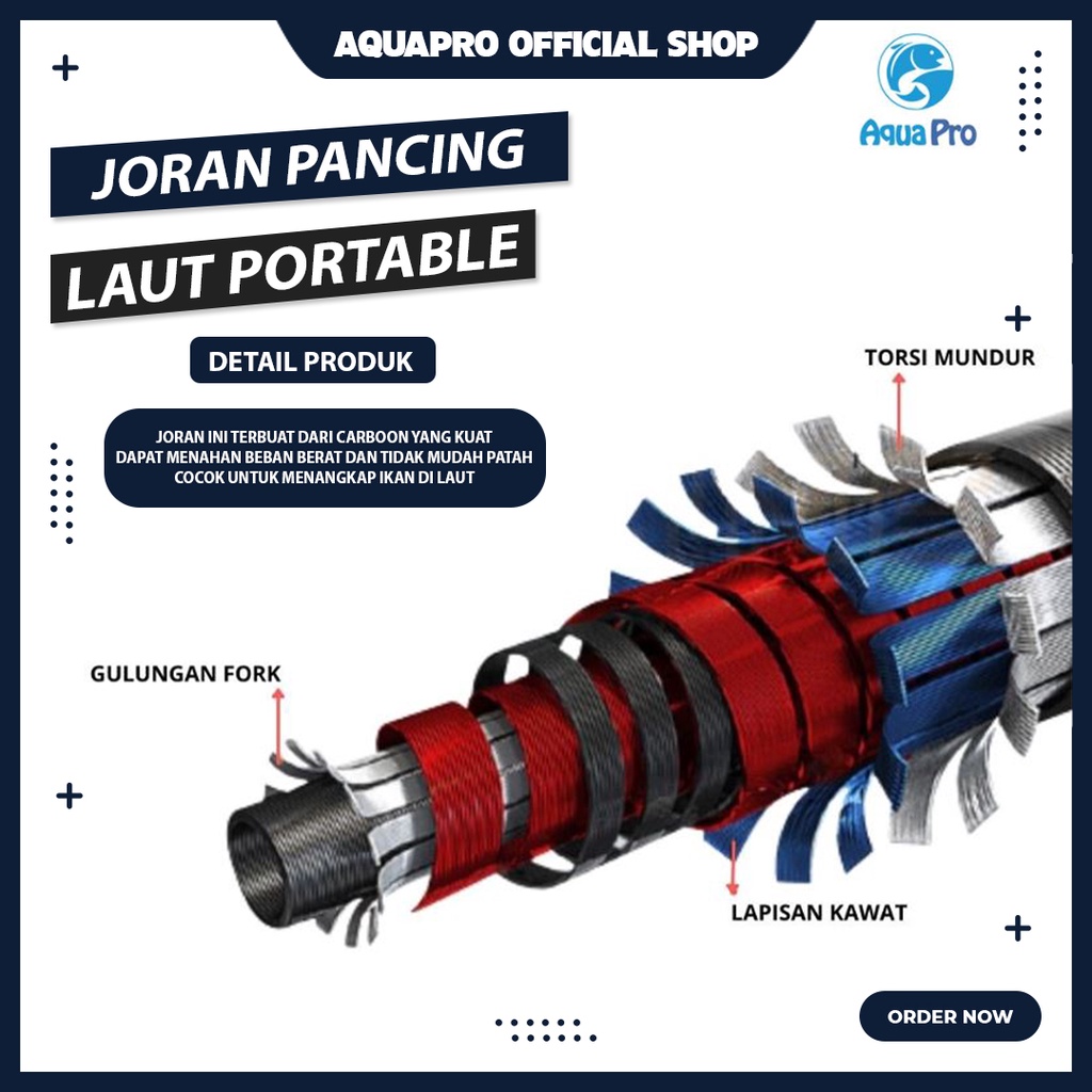 Joran Pancing Portable Carbon Fiber JR03-HG Orange Telescopic 2.10M 2.40M 270M 300M 360M Tongkat Pancing Ikan Laut Teleskopik Portabel Serat Karbon Super Kuat Besi Penahan