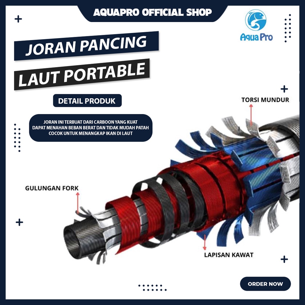 Joran Pancing Portable Carbon Fiber JR03-HG Orange Telescopic 2.10M 2.40M 270M 300M 360M Tongkat Pancing Ikan Laut Teleskopik Portabel Serat Karbon Super Kuat Besi Penahan