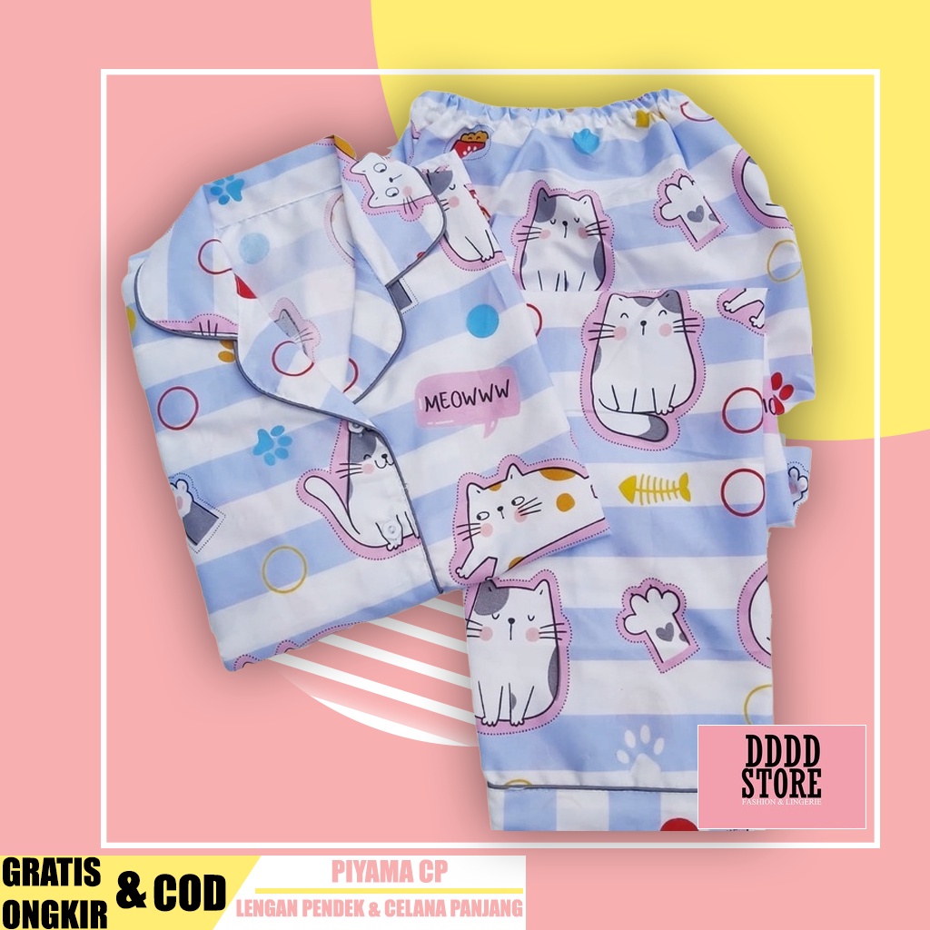 PIYAMA WANITA LENGAN PANJANG / BAJU TIDUR WANITA KATUN MOTIF TERBARU CP/PP