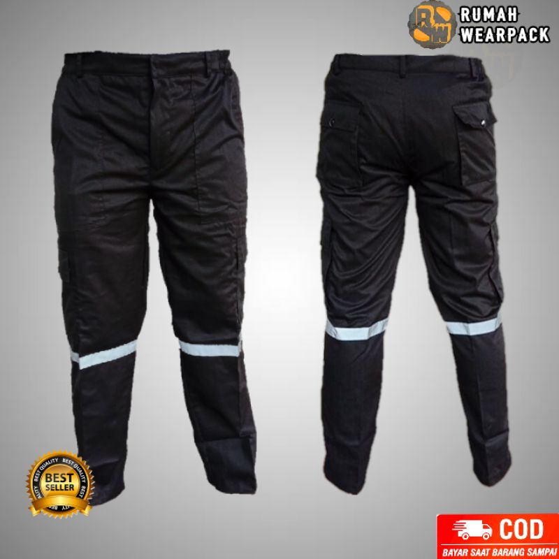 Celana Safety Panjang Celana Kerja Setelan Safety warna Hitam