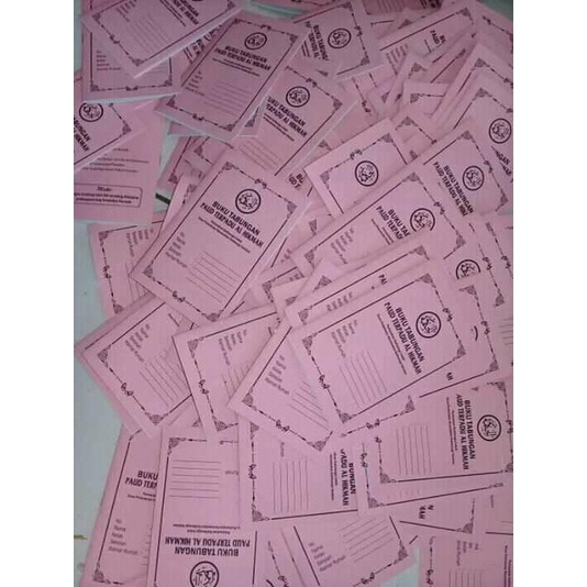 

Buku tabungan, buku konsultasi, dll dengan cover nama instansi/lembaga