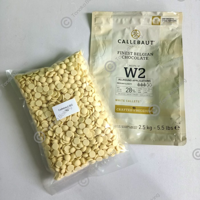 

REPACK Callebaut White Milk Chocolate Couverture Callets W2 28 1 Kg