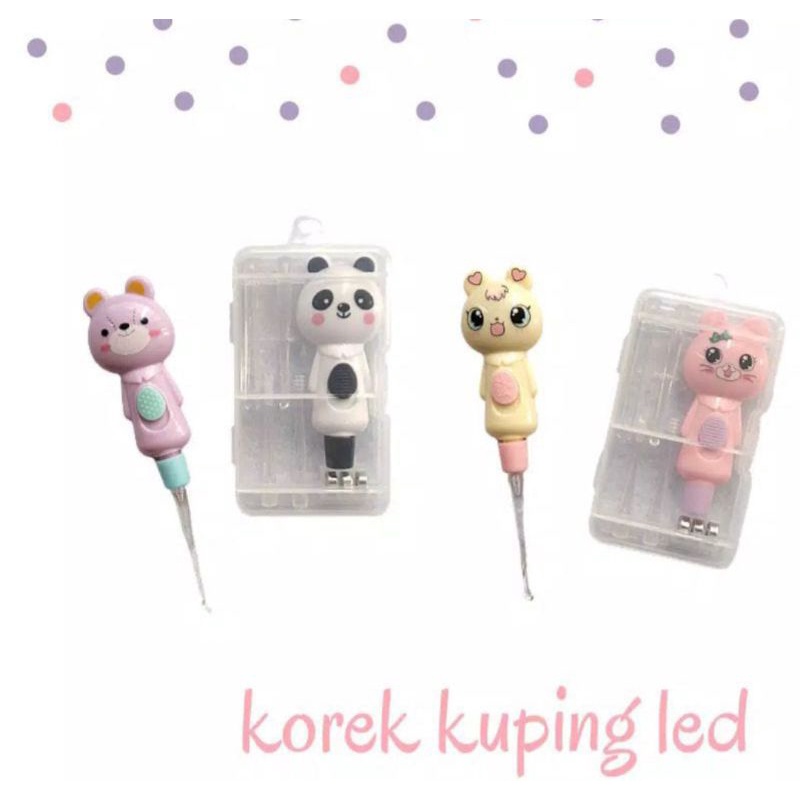 Korek kuping LED | korek kuping lampu anak | pembersih telinga anak motif lucu FREE BOX