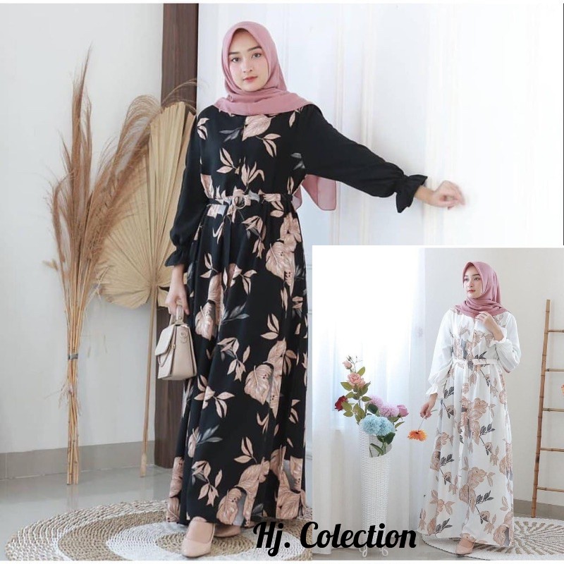 GAMIS ZUMAIRA RAYON VISCOSE MOTIF BUNGA DAILY BUSUI WANITA DRESS