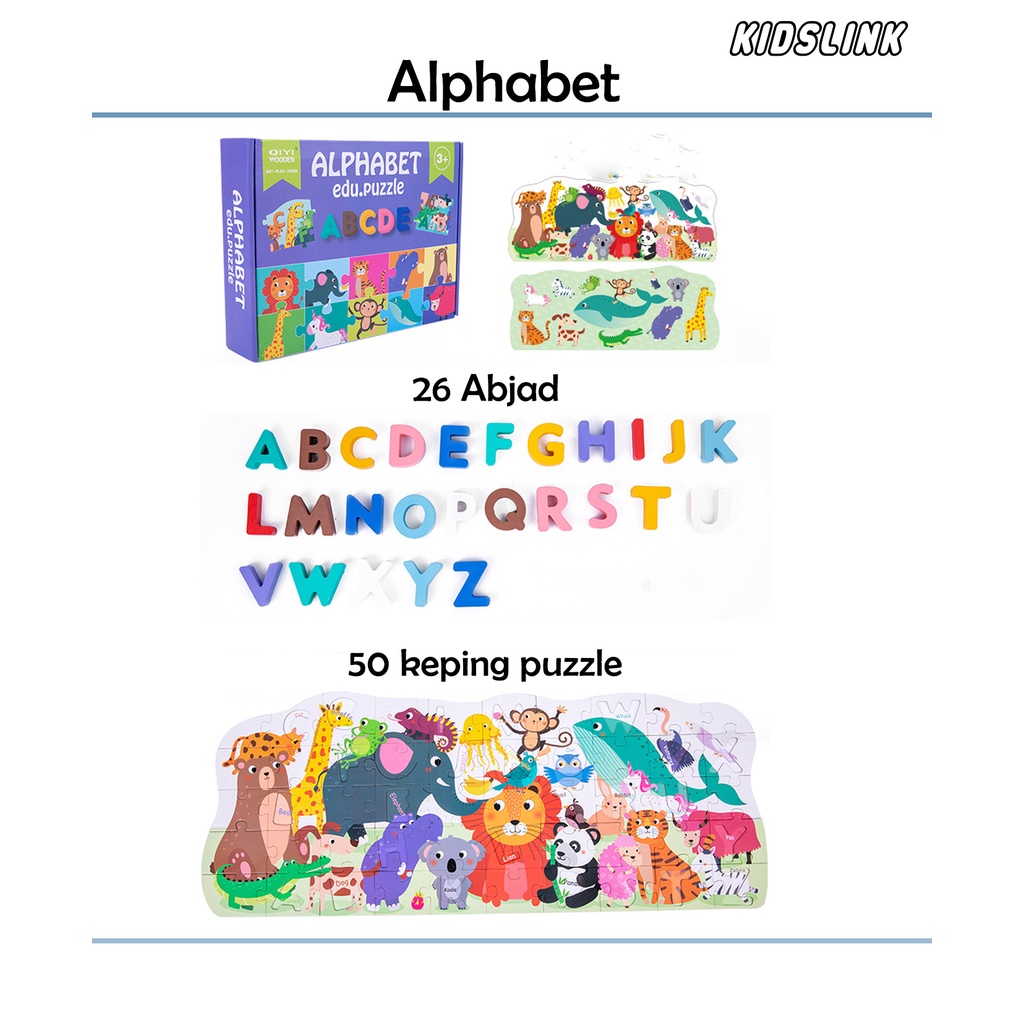 Educate Puzzle Number Alphabet Montessori Toys Mainan Edukasi Angka Abjad