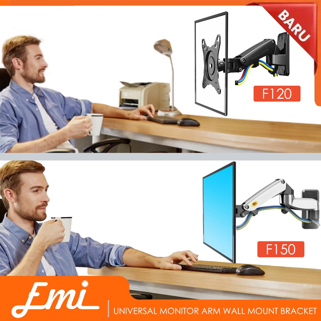North Bayou Universal Monitor Arm Wall Mount Bracket Vesa Mount