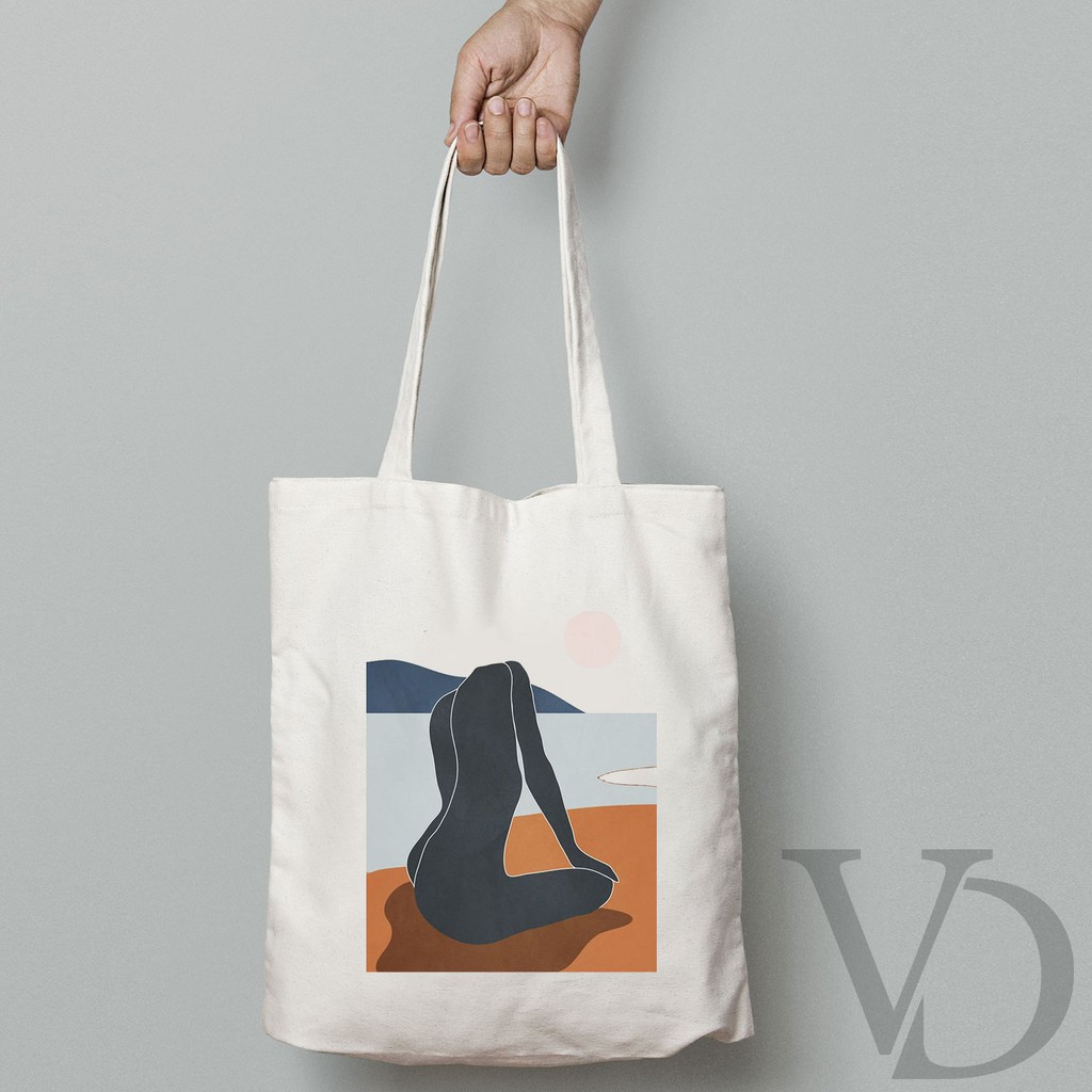 TOTE BAG KANVAS MOTIF ABSTRACT ART TERBARU / AESTHETIC TOTE BAG / TAS BELANJA MOTIF ABSTRAK