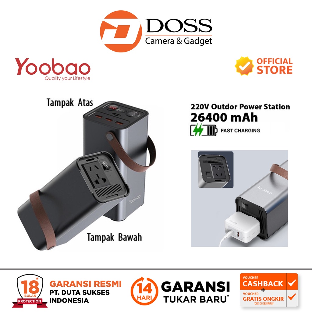 Powerbank 26400mAh Yoobao EN1S PD Quick charging Power Station