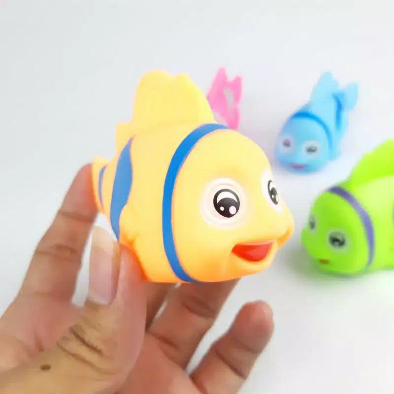 AJ Mainan Mandi Bayi Ikan Nemo/ Mainan Ikan Nemo Bahan Karet Bunyi Nyit-Nyit