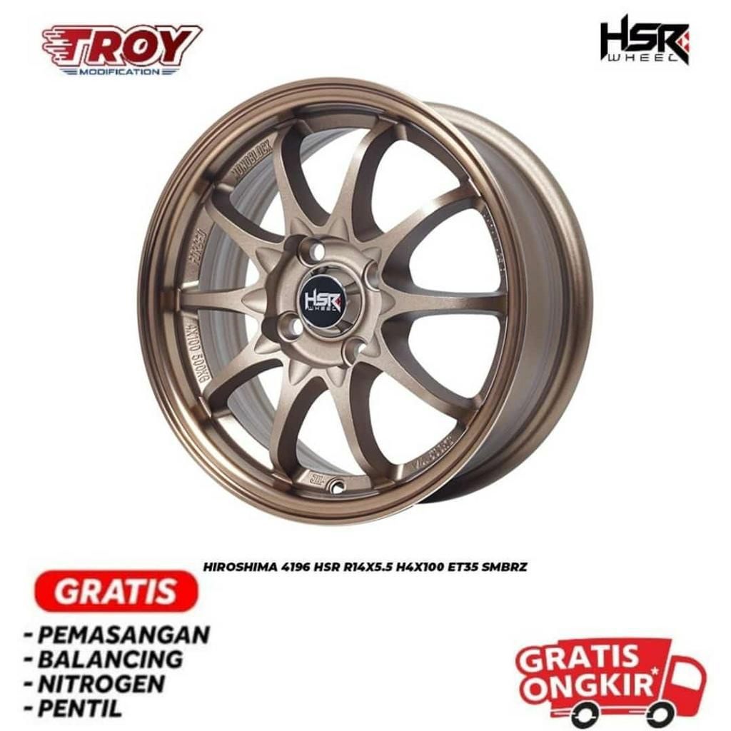 Velg Mobil Ring 14 HSR HIROSHIMA 4196 R14 Racing CE28 Brio,Sigra,Agya