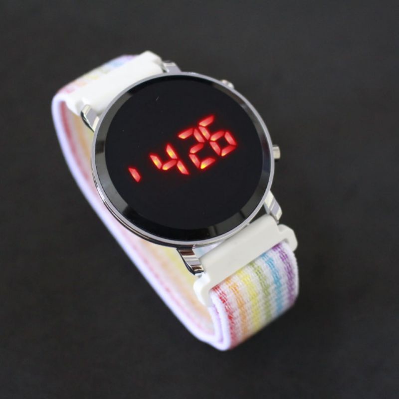 Jam Led kanvas bulat free gift box