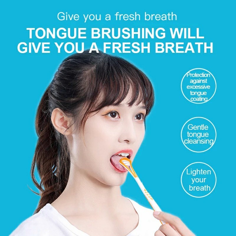 Sikat Lidah Pembersih Lidah 2 Fungsi Tongue Cleaner White_Cell