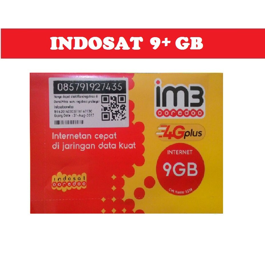 Kartu Perdana Internet Indosat 9GB IM3 9 GB Kuota 3G 4G LTE