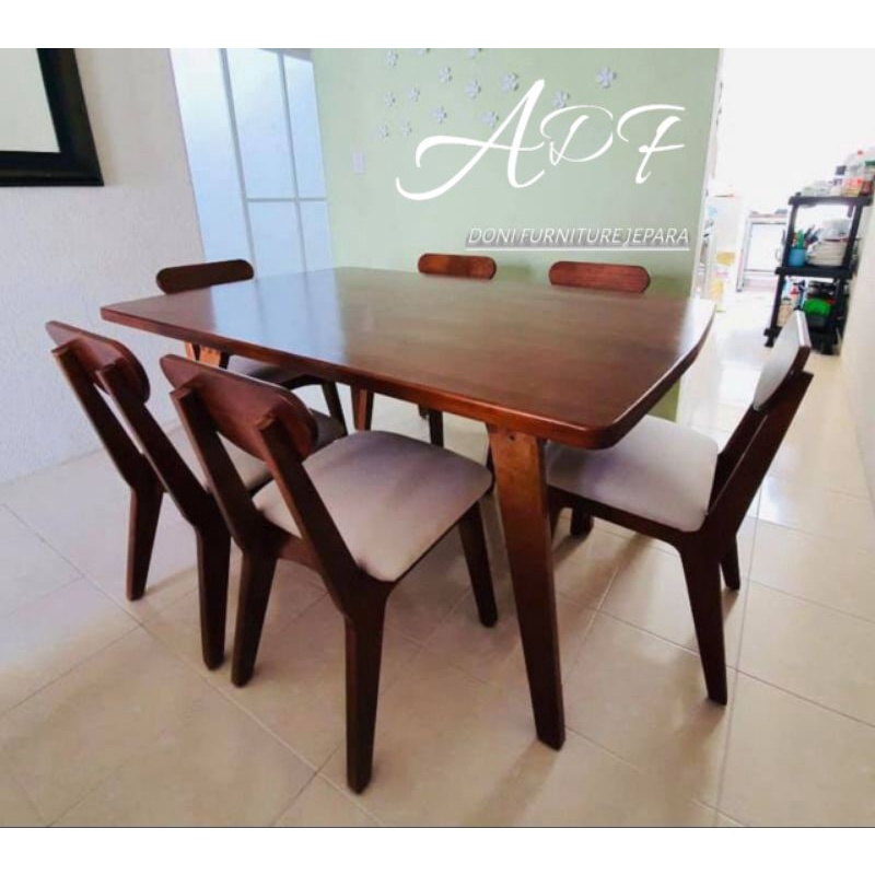 Meja Makan Kursi Makan Kayu Jati Set Meja Makan Kursi 6